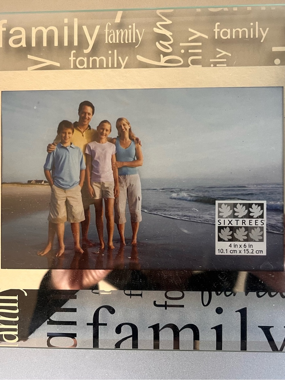 SIXTREES 4x6 Family Photo Frame - see through/White